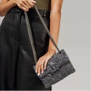Kurt Geiger London Kensington Mini Tweed Shoulder Bag Chain Strap